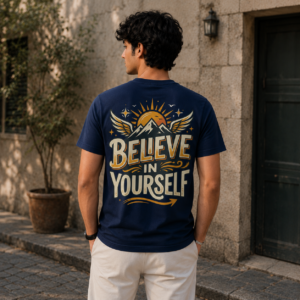 Believe in Yourself Back Print T-Shirt | 200 GSM 100% Cotton | Double Bio Washed