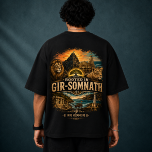 VastraVista Rooted Series | Gir-Somnath – 240 GSM French Terry Oversized T-Shirt